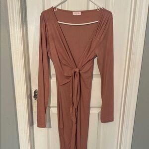 Pink lily dusty rose long Sleeve Bodycon Dress